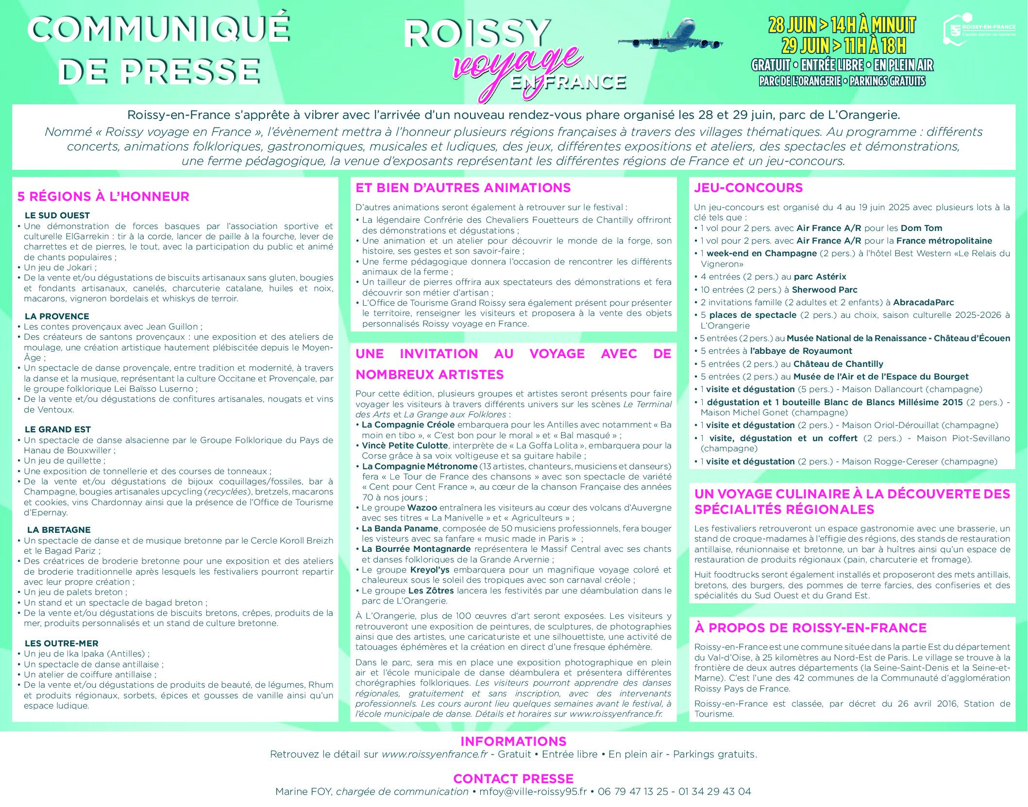 Roissy-en-France s’apprête à vibrer avec l’arrivée d’un nouveau rendez-vous phare organisé les 28 et 29 juin, parc de L’Orangerie.