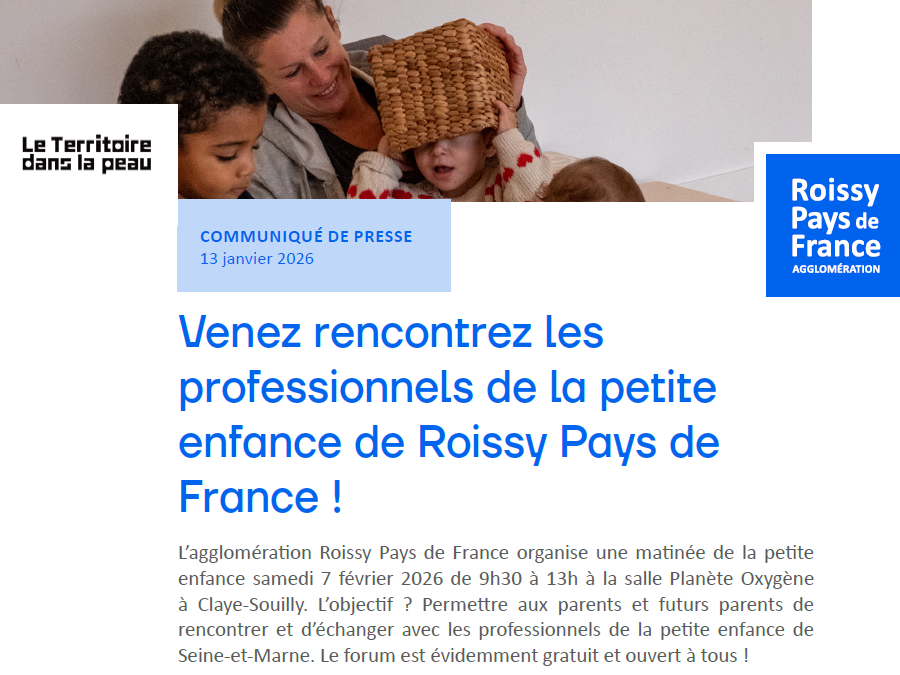 CARPF : venez rencontrez les professionnels de la petite enfance de Roissy Pays de France